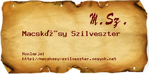 Macskásy Szilveszter névjegykártya