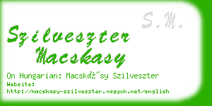 szilveszter macskasy business card